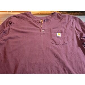 CARHARTT Original Fit 4XL Short Sleeve 3-Button Henley Shirt 1250